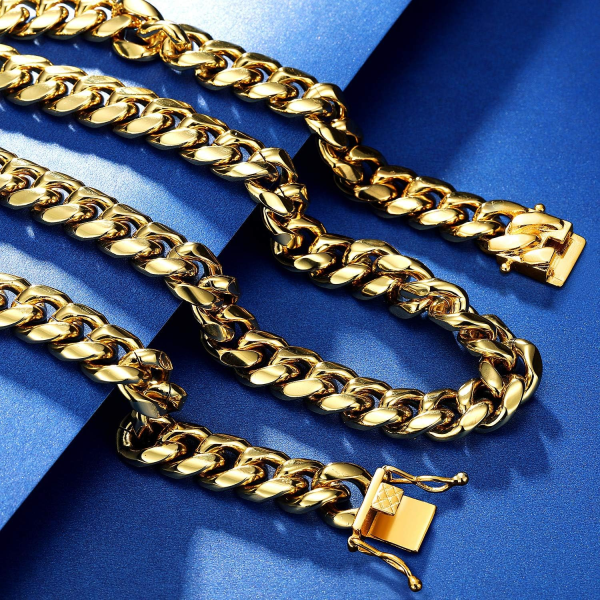 Miami Cuban Link Chain for Men 15mm x 18" inches - Celebrity Style - Image 9