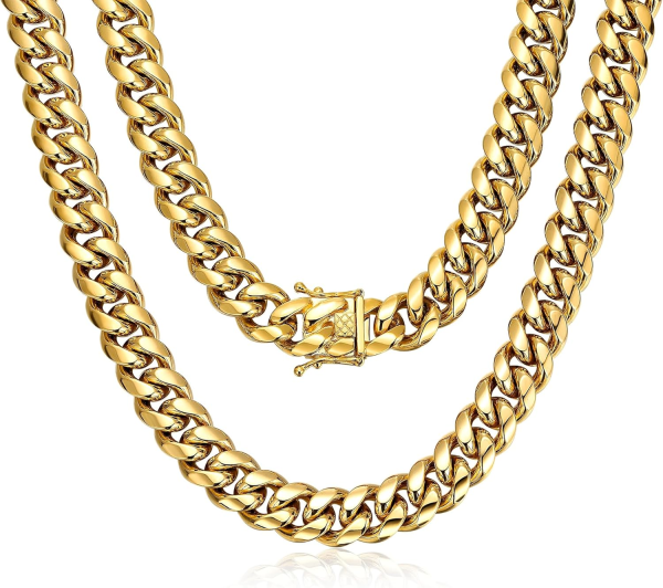 Miami Cuban Link Chain for Men 15mm x 18" inches - Celebrity Style