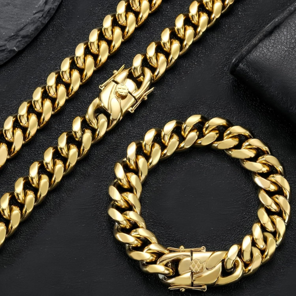 Miami Cuban Link Chain for Men 15mm x 18" inches - Celebrity Style - Image 10