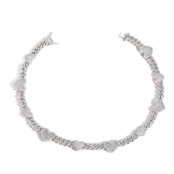Cuban Ice Link Heart Chain - Image 5