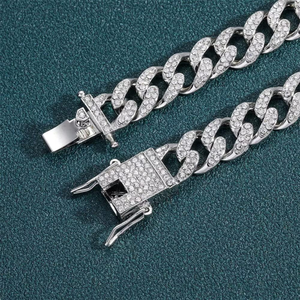 Miami Cuban Link Necklace & Bracelet Set (13mm Ice Celebrity) - Image 3